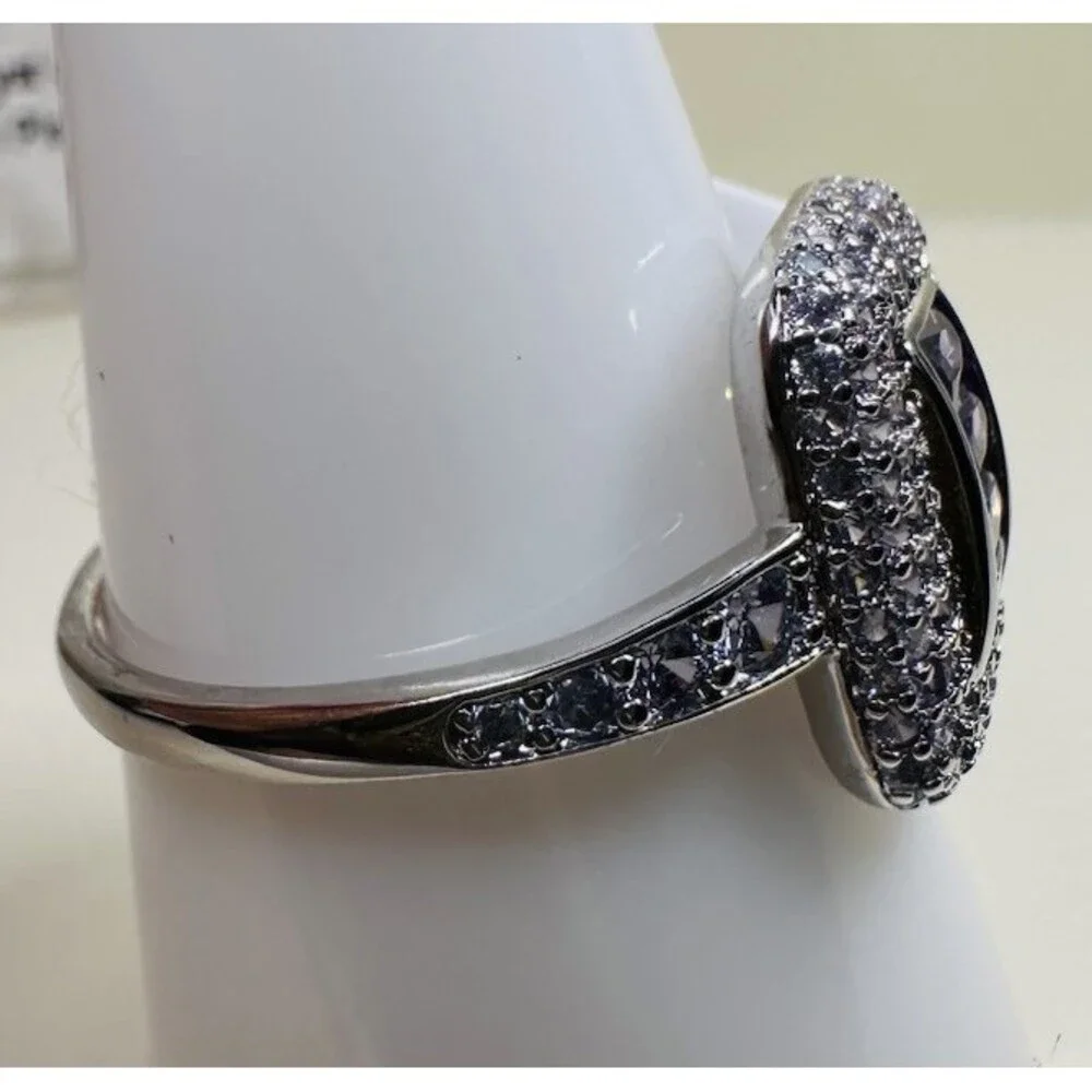 NIB Bomb Party Enchant My Dreams RG30977 Amethyst CZ Rhodium Ring Size 11